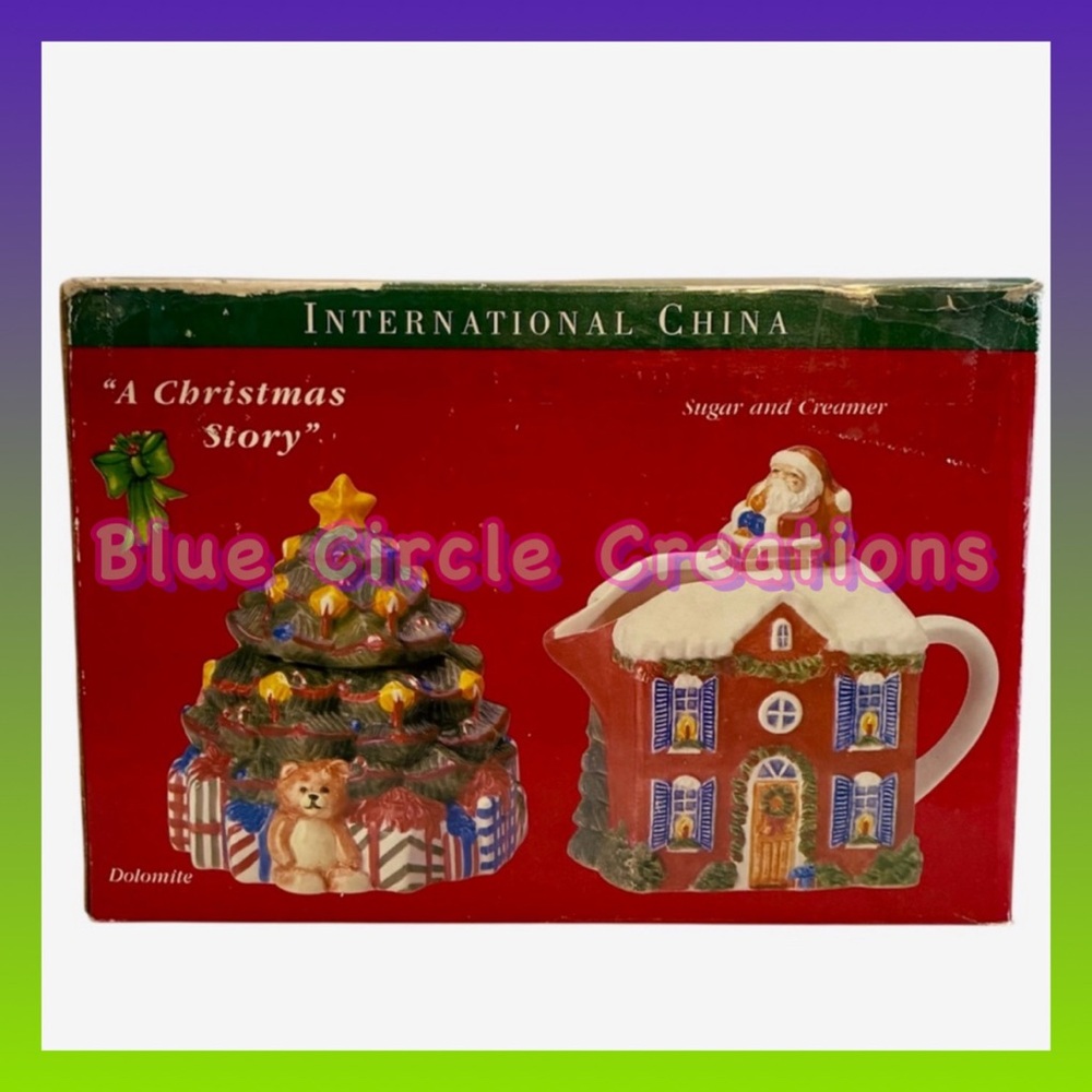 International China Vintage A Christmas Story Sugar and Creamer Set with Box